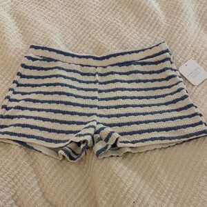 Altar'd State Blue and White Striped Women Shorts